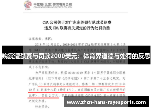 魏震遭禁赛与罚款2000美元：体育界道德与处罚的反思